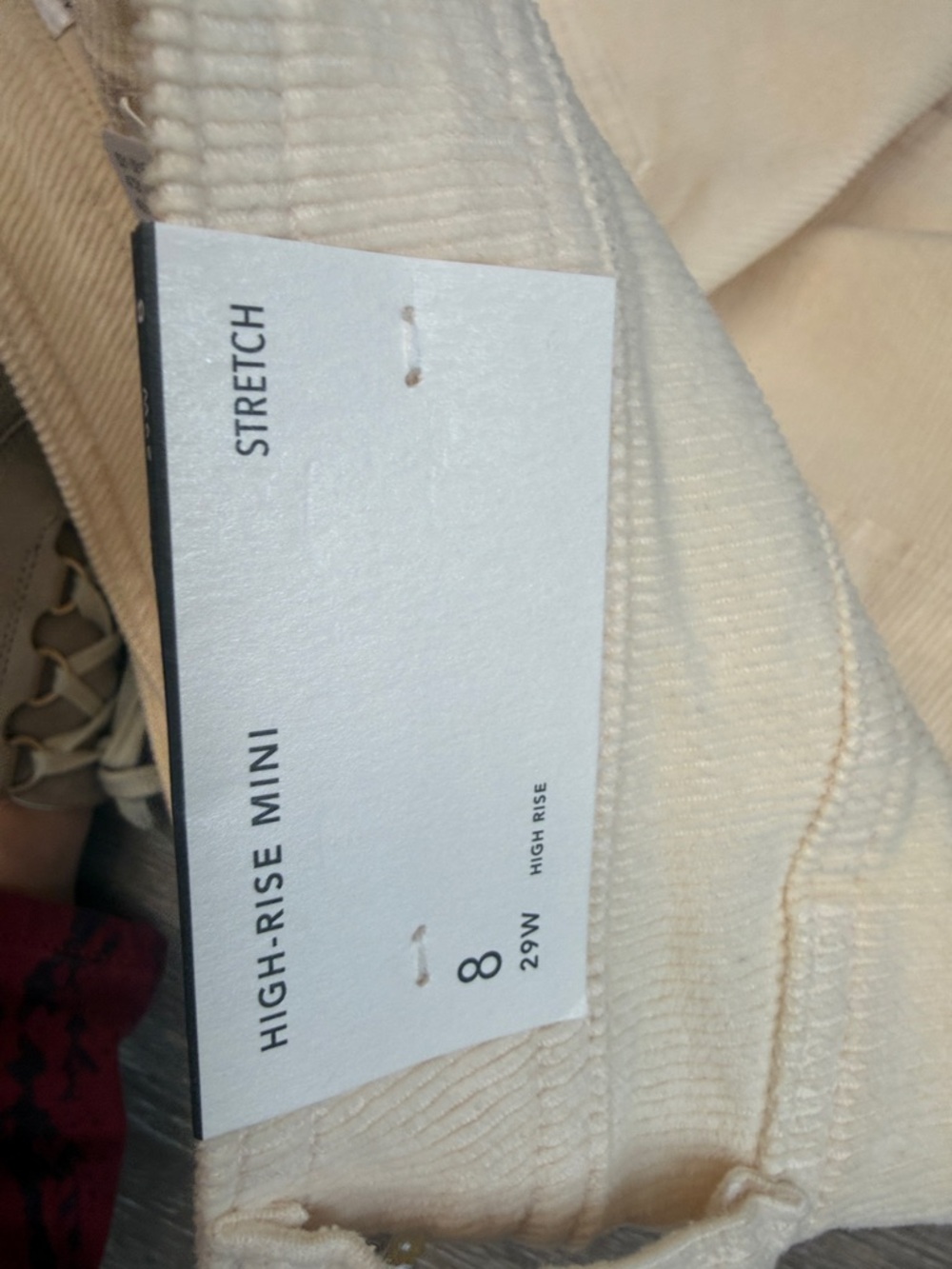 American Eagle High-Rise Mini Corduroy Shorts in Cream size 29W/8 US women - Picture 6 of 8